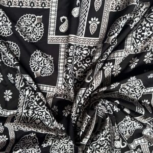 Black and White Patterned Vintage Fabric